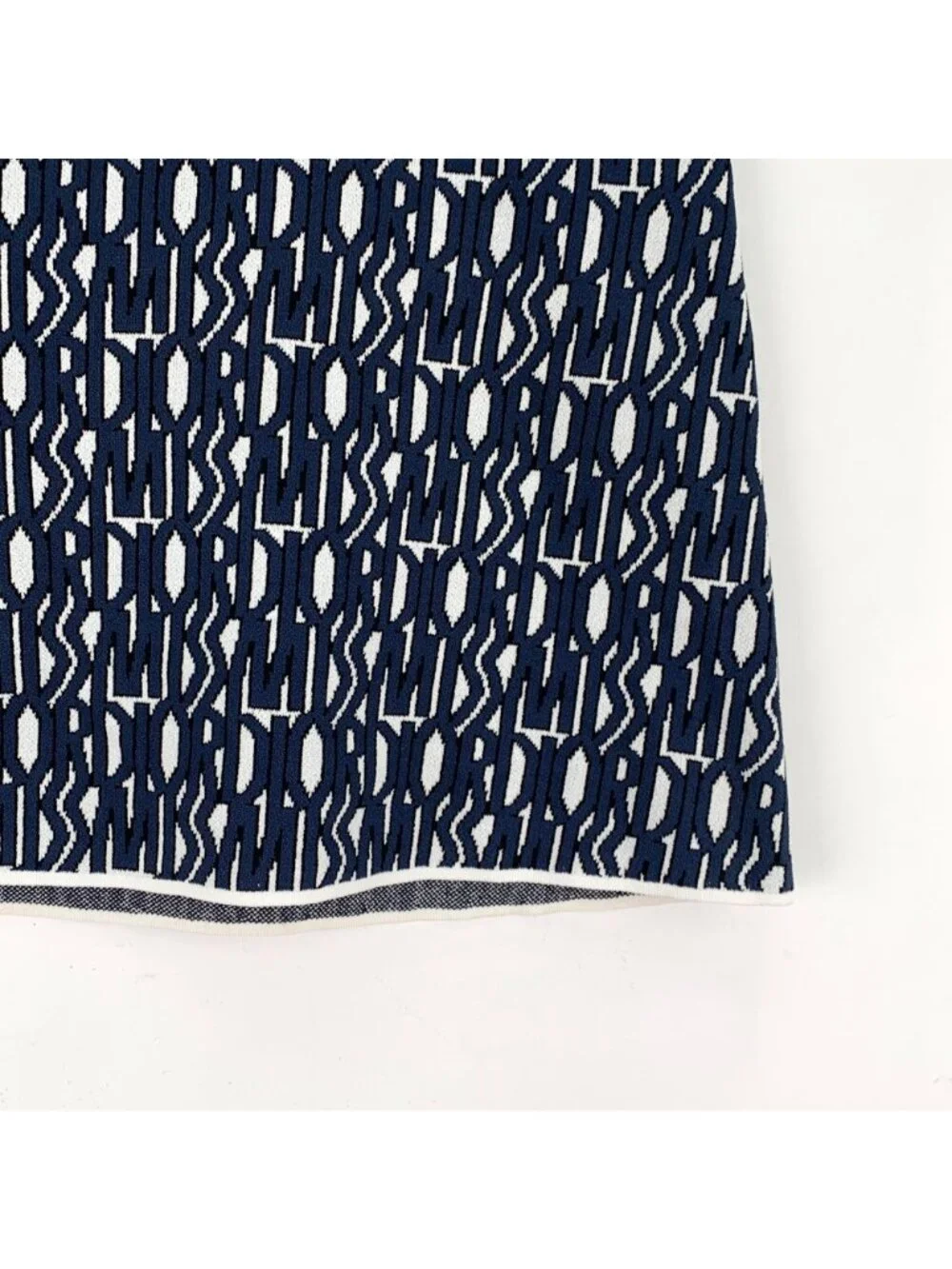 Dior Navy Logo Letter All-Over Print Casual Skirt
